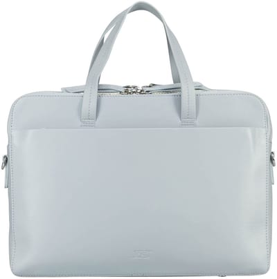 JOST Leren laptoptas business tas met laptopvak Arva Arva Business Bag Misty Blue blauwgrijs