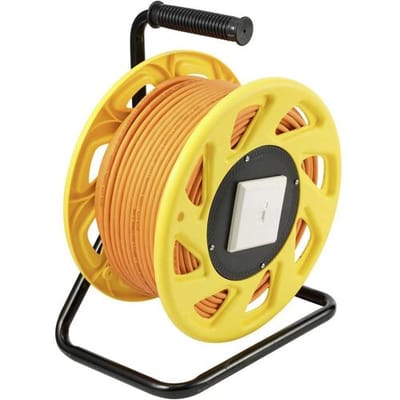 Renkforce RJ45 Netwerk Kabelhaspel CAT 7a S/FTP 90.00 m Oranje Rond
