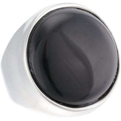 Behave - Ring - Statement Zilverkleurige Ring met Zwarte Steen | Elegant & Tijdloos | Nikkelvrij