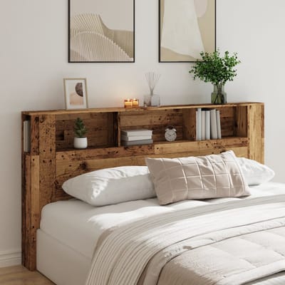 vidaXL - Hoofdbordkast - 200x18,5x102,5 - cm - bewerkt - hout - oud - houtkleurig