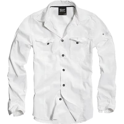 Brandit Slim Fit Shirt Longsleeve wit XXL - Katoen - Casual wear