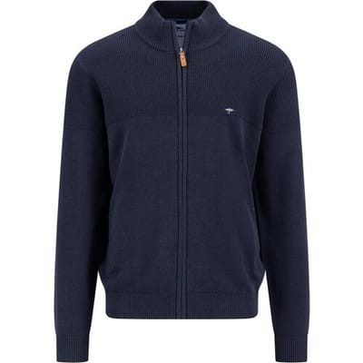 Fynch-Hatton Vest Zip Cardigan Stand-Up Collar Stitch Mix Navy / male