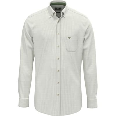 Fynch-Hatton Overhemd Fine Stripe Washed Oxford Avocado / male