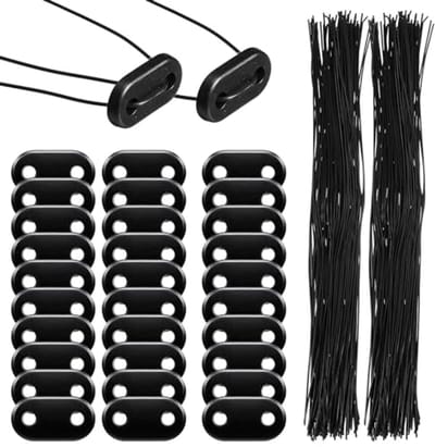 30-delige Set voor het Bevestigen van Privacy Schermen, Weerbestendig met Montageclips en Platen voor Tuin, Balkon en Patio