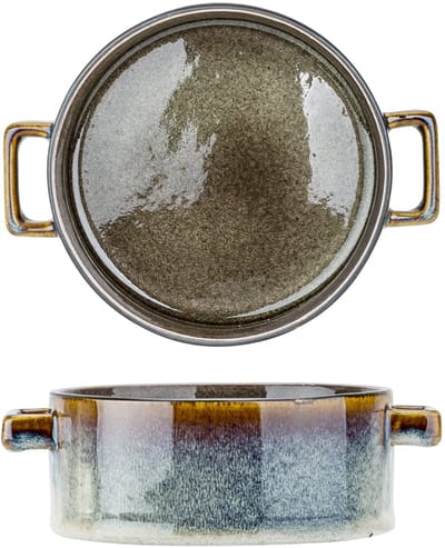 Cosy & Trendy Soepkommen / Kommen Quintana Green - Set van 4 - ø 13 cm 450 ml - Porselein - Vaatwasser-, Magnetron- & Ovenbestendig