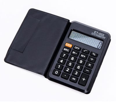 Allecto - Mini Pocket Calculator - 8 Digit Calculator - Compacte PU Leer Hoes - Ideaal voor School en Kantoor - Handzaam en Draagbaar - Perfect vo