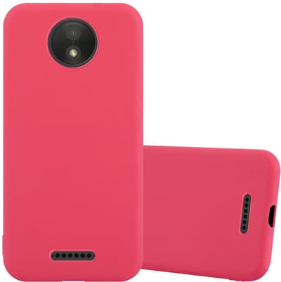 Cadorabo Hoesje geschikt voor Motorola MOTO C PLUS in CANDY ROOD - Beschermhoes gemaakt van flexibel TPU silicone Case Cover