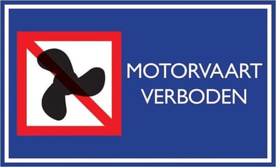Pickup Nautic motorvaart verboden - Bord 33x20cm