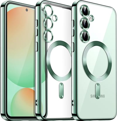 Exobox Geschikt voor Samsung Galaxy S24 FE - Geschikt voor Mag - Back Cover Hoesje - Groen