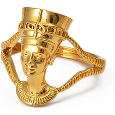 Egyptische Roestvrijstalen Ankh Kruis Ringen Voor Vrouwen Mannen Goudkleurig Dubbele Sleutel van het Leven Ring Vrouwelijke Oude Sieraden Accessoires beige