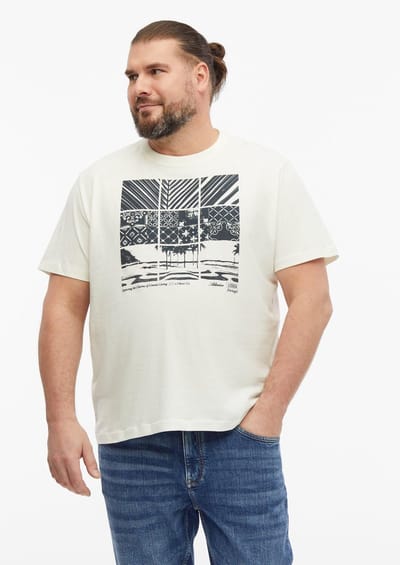 Zachte katoen T-shirt met print aan de voorkant en geribbelde ronde hals s.Oliver