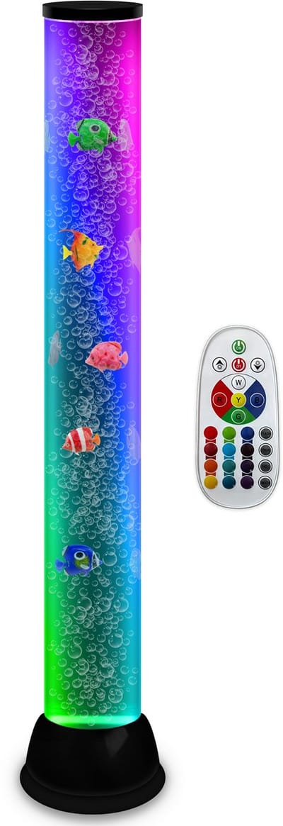 PartyFunLights - XXL Vislamp met bubbels 80cm - kleur veranderend - werkt op een USB adapter- incl. USB kabel