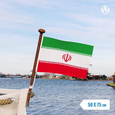Vlaggenclub.nl Vlag Iran - Grote bootvlag van 50x75cm - Windsterk & UV-bestendig
