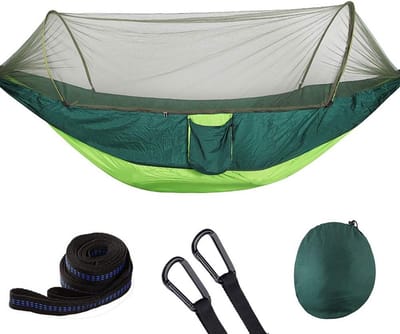 Dubbele Camping Hangmat Parachute Nylon voor 2 Personen Inclusief Touw en Bevestigingsmateriaal