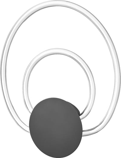LEDVANCE Decor Helios wandlamp van gebogen polycarbonaat met LED en filamentontwerp, met click select, 12 W, 960 lm, 3000 K, 830 warm wit, niet dimbaar, donkergrijs, kunststof (PC), IP20