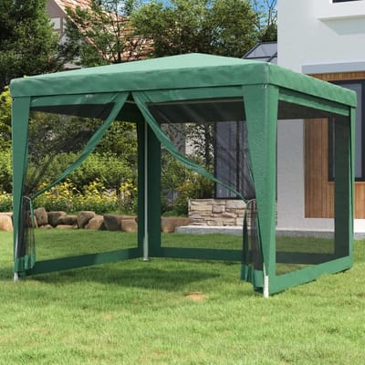 Partytent met zijwanden - Tuinpaviljoen Gazebo - Feestelijke Bijeenkomsten - Waterdicht HDPE Dak - 3 x 3 Meter - Groen