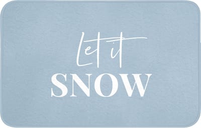 WC mat 80x50 cm - Antislip - Sneeuw - Winter - Blauw - Let it snow - Toiletmat - Vloermat - Douchemat - Toilet tapijt - Toiletmatten