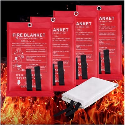 Glasvezelvertragende Branddeken - Duurzaam 3,3 x 3,3 ft Brandbestrijdingsgereedschap voor Veiligheid Thuis en onderweg