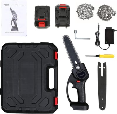 Draadloze Kettingzaag - Elektrisch Snoeigereedschap - Tuinonderhoud Snoeien - Eénhandige Bediening - 6 inch - Zwart