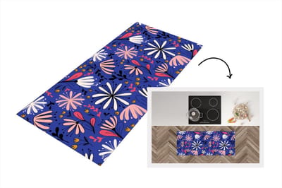 Keukenloper - Loper keuken - Patronen - Abstract - Bloemen - 120x50 cm - Keukenloper vinyl