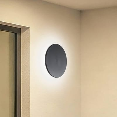 Milagro Lighting LED wandlamp Disk, Ø 25 cm, zwart, kunststof, IP65, CCT