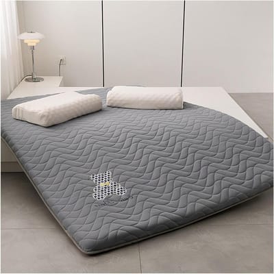 Opvouwbare Matras - Vloerbed - Comfortabel Slapen - Ademende Katoenen Stof - 80x190x5cm - Grijs