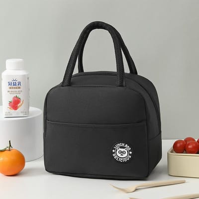 Mode Bier Lunchtassen Voor Kinderen Grote Capaciteit Draagtas Picknick Drank Lunchbox Thermische Tas Draagbaar Buiten Kantoor Eten Tassen black