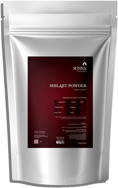 SunnaFoods Shilajit Poeder - BIO - 250g - 8,5 Maanden | GMP Duitsland | Onafhankelijk Getest op Zware Metalen | 100% Zuiver