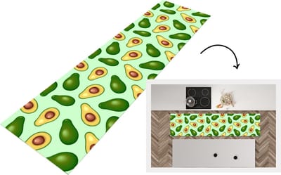 Keukenloper - Loper keuken - Avocado - Patronen - Groen - 200x50 cm - Keukenloper vinyl