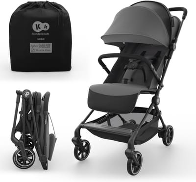 Kinderkraft NEBO Buggy - ultralicht aluminium frame UPF50+ waterdichte kap ligstand voetensteun opvouwbaar - Grijs