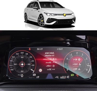 Screen Protector voor Golf 8 MK8 - Beschermfolie voor Instrumentenpaneel, Gehard Glas, 9H Hardheid, Krasbestendig, 10.25 Inch