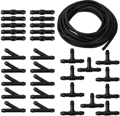 Dailygoods- Ruitensproeierslang 5m - Universele Slang Kit - Slangverbindingen - Rubber/ABS Plastic - Voorruit Wasslang - Zwart - Sproeierslang