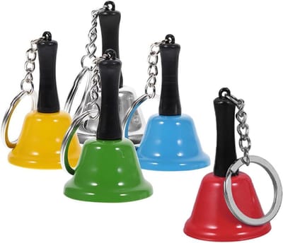 Hand Bellen Set - Dinerbellen Servicebellen - Decoratie & Gebruik - Stevige IJzeren Constructie - 12 cm - Diverse Kleuren