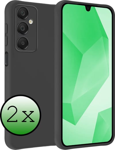 Hoesje 2 Stuks - Geschikt voor Samsung Galaxy A16 - Sterk & Shockproof - Case Siliconen - Back Cover - Telefoon Hoes - Zwart