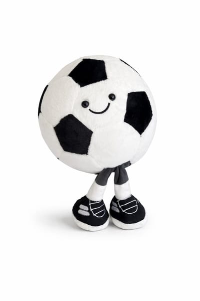 Grote pluche voetbal - Koetsiekoetsie pluche voetbal knuffel - Zachte voetbal XL - 30/35 CM groot - cadeau dreumes - voetbal met gezichtje en beentjes
