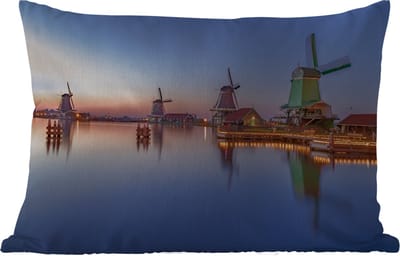Buitenkussens - Tuin - Windmolens in Nederland - 60x40 cm