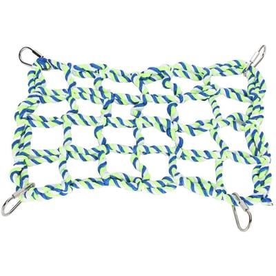 Hamac pour petits animaux de compagnie Filet d'escalade en maille de corde tissée pour perroquet, écureuils, planeur de sucre beige