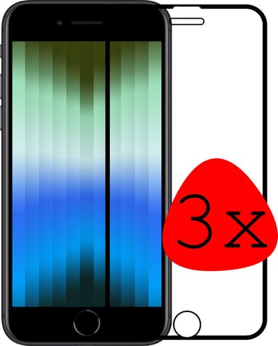 Screenprotector - 3 Stuks Geschikt voor Apple iPhone SE (2022) - Full Cover - Beschermglas - Gehard Glas - Tempered Glass - Screen Protector
