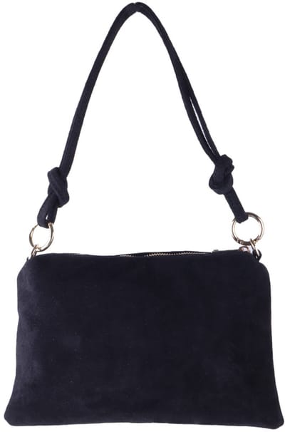 Giuliano lederen schoudertas Sienna - Suede - Made in Italy - Zwart