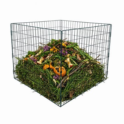 ACAZA Compostbak - Bladkorf - 90 x 90 x 70 (L x B x H) cm - Zwart - Groenafval - Tuin - Compostvat - Compost - Compostbak Tuin - Compostbakje