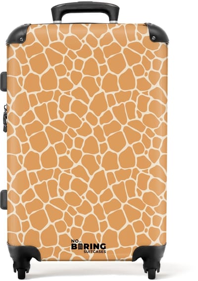NoBoringSuitcases.com - Grote koffer - Giraffe geel mozaïek - Reiskoffer met 4 wielen - Trolley op wieltjes - Rolkoffer groot - 72 liter - Ruimbagage valies 20kg - Valiezen voor volwassenen