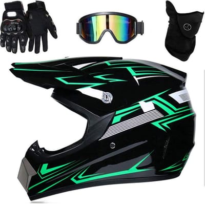 Motocross Helm Set - Off Road Motorhelm - Motorrijden Veilig - Compleet Met Accessoires - Maat L