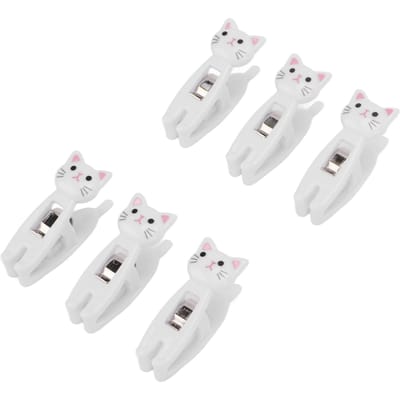 6 stuks Katten Snack Klemmen Anti-Slip Strips Handvat Metalen Veer Stevige Grip Voedselzak Snack Klem voor wit
