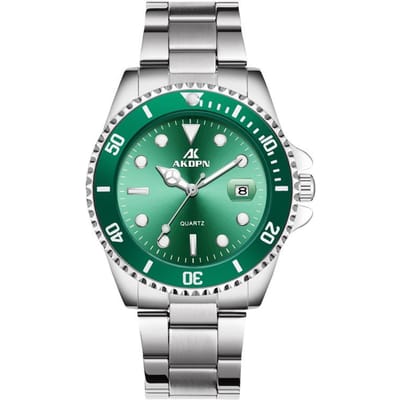 Horloge voor koppel Eén man en één vrouw Waterdicht Lichtgevend Kalender Stalen band Horloge Mode Zakelijk blue