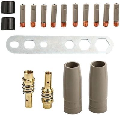 Lastoorts Bescherming Set - MIG Lasaccessoires - Lassen Verbeteren - Hittebestendig Koper - 0.9 mm Tips - Zilverkleurig