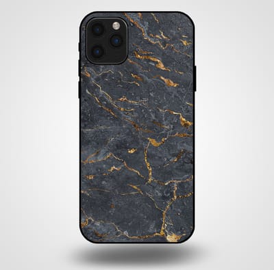 Smartphonica Telefoonhoesje voor iPhone 11 Pro Max met marmer opdruk - TPU backcover case marble design - Goud Grijs geschikt voor iPhone 11 Pro Max
