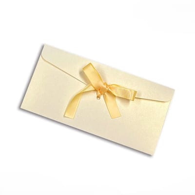 Set van 10 rustieke, kleurrijke enveloppen met elegante zijden strikken – perfect voor trouwuitnodigingen, verjaardagskaarten, feestaankondigingen en knutselprojecten, 22x11 cm, Witgoud