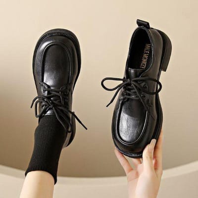 Mode Schoenen voor Dames Lente en Herfst Mary Jane Dames Pumps Ronde Neus Veters Waterdicht Blokhak Schoenen Dames 37