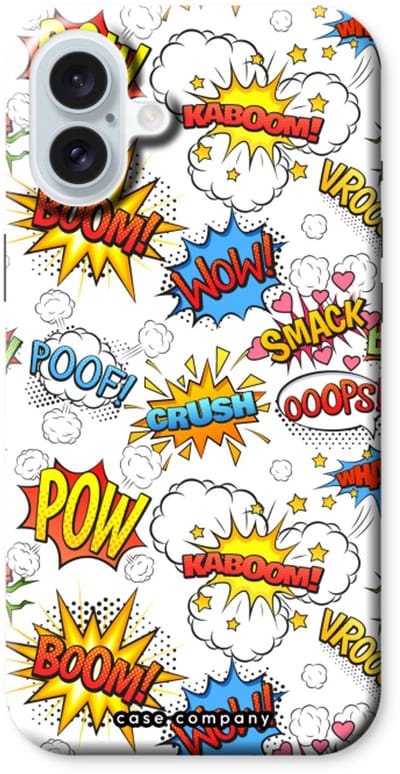 Case Company® - Hoesje geschikt voor iPhone 16 Plus hoesje - Pow Smack - Tough Case - Maximale Bescherming alle Kanten en Schermrand