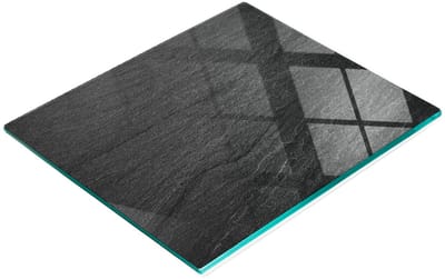 Keukenplank van gehard glas met afbeeldingen, zwart graniet, 60x52 cm